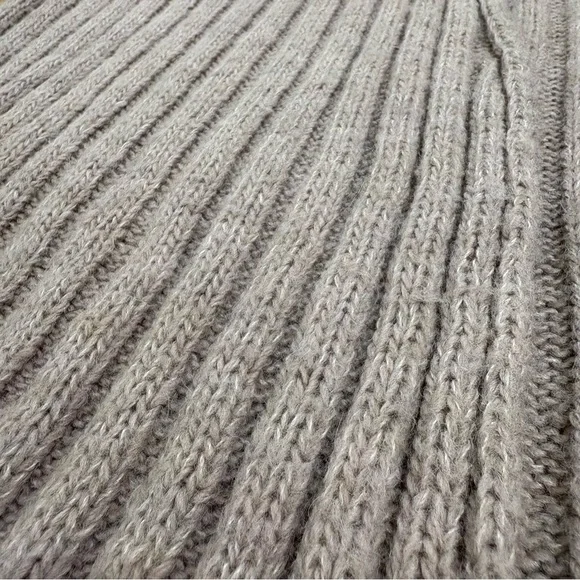 MADE IN ITALY Artsy Minimalist Lagenlook Mohair Wool Blend Ribbed Open Cardigan - Picture 14 of 14